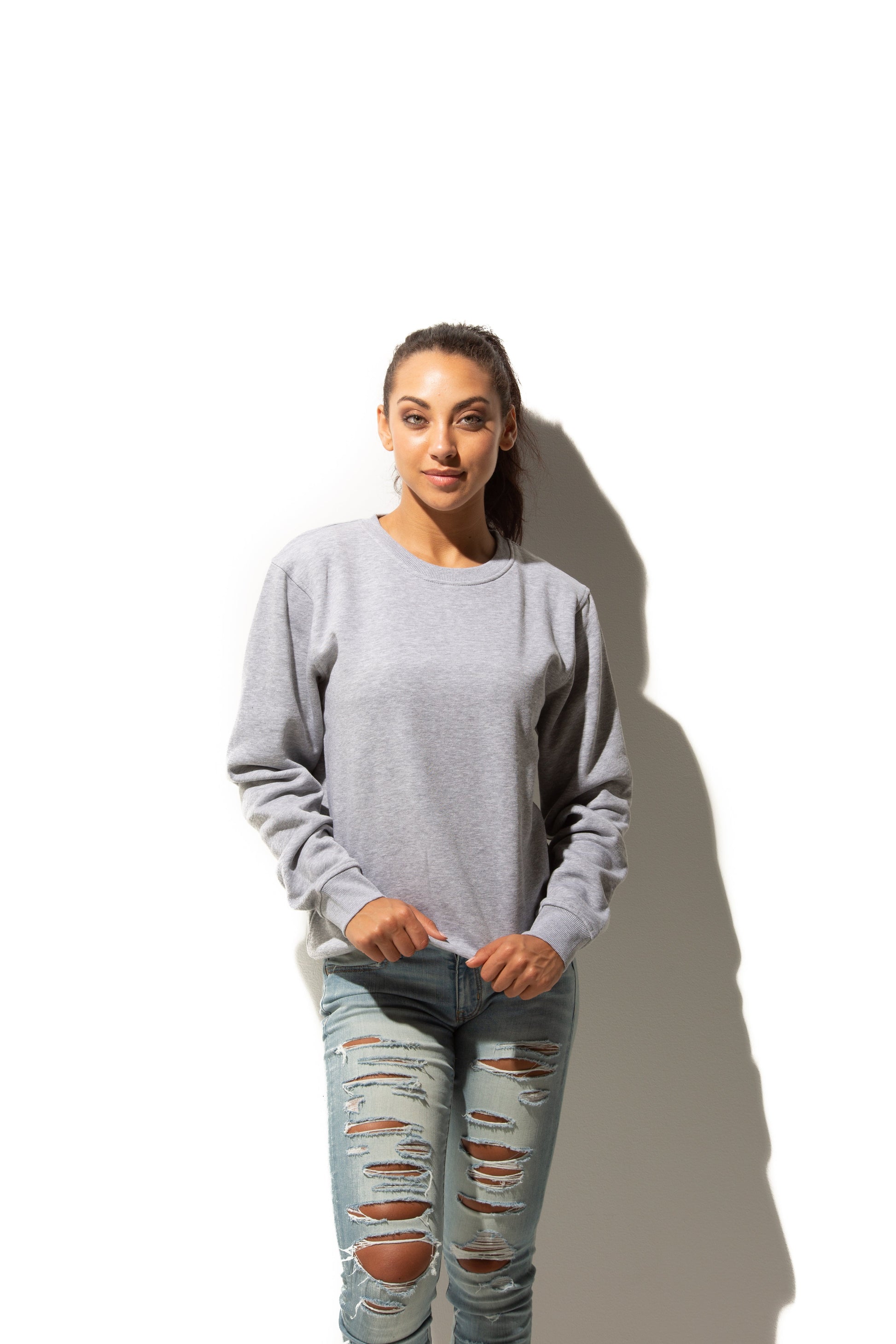 HERO-1020 Unisex Blank Crewneck Sweatshirt - Sport Grey - Crewnecks