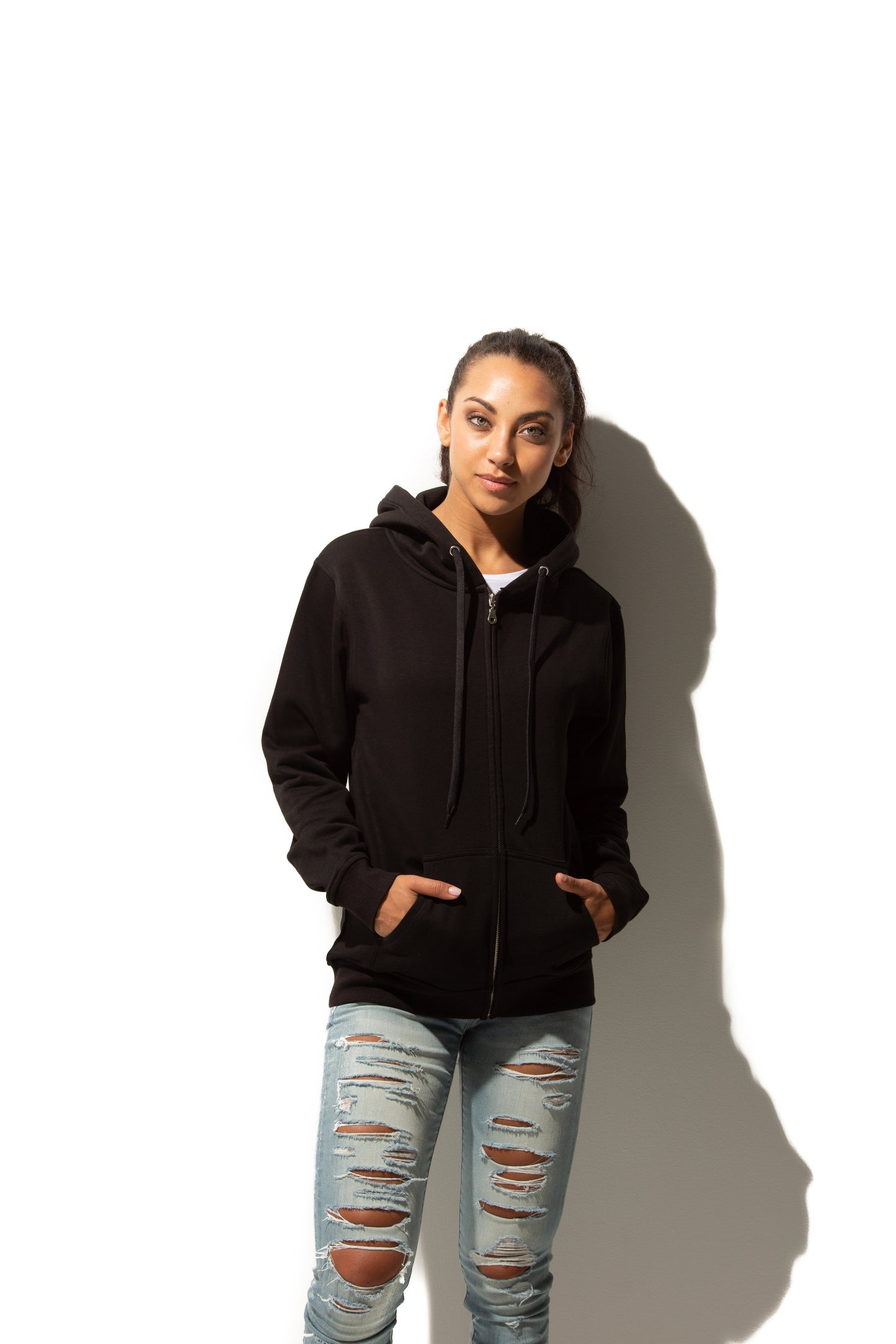 HERO-3020 Unisex Full Zip Hoodie - Black