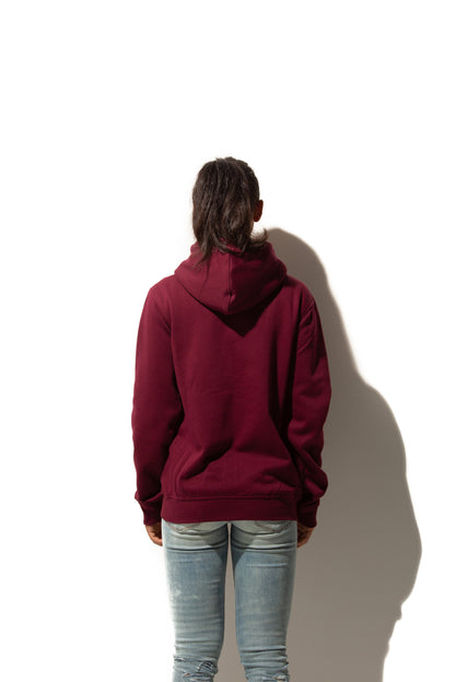 HERO-3020 Unisex Full Zip Hoodie - Maroon - Full-Zip