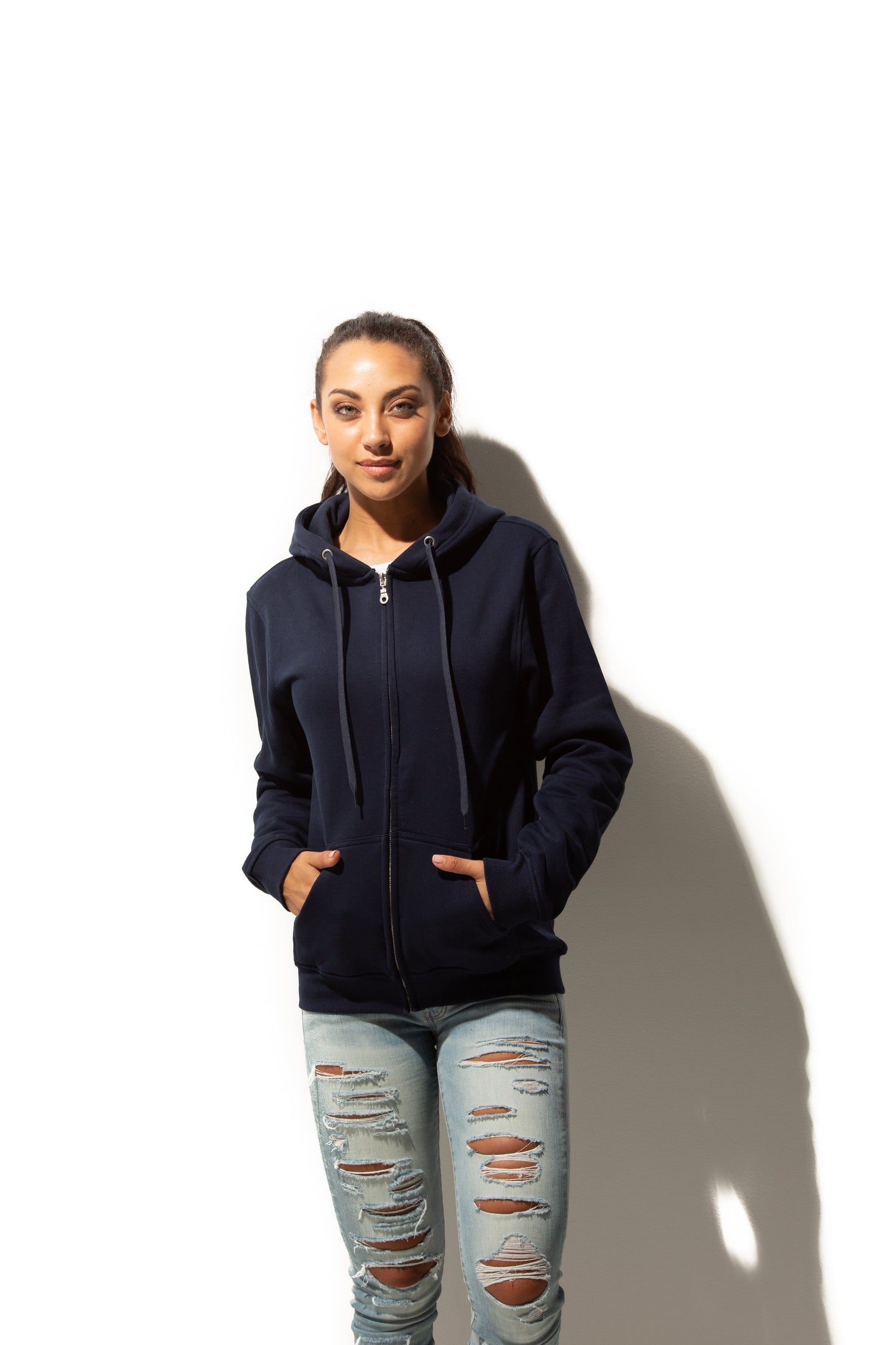 HERO-3020 Unisex Full Zip Hoodie - Navy Blue