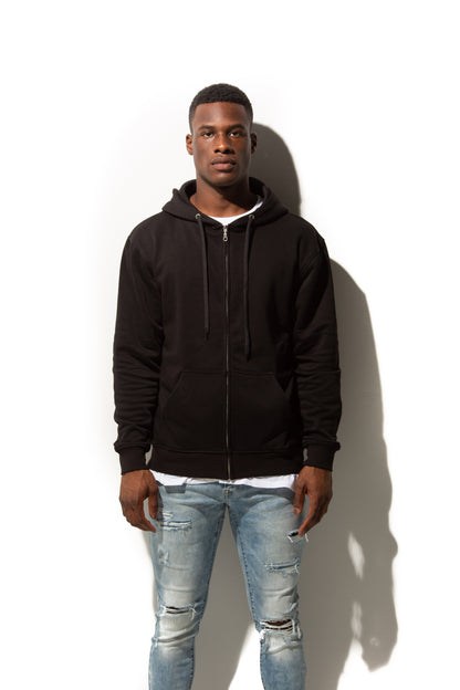 HERO-3020 Unisex Full Zip Hoodie - Black - Full-Zip