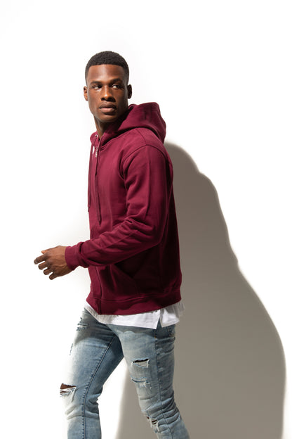 HERO-3020 Unisex Full Zip Hoodie - Maroon - Full-Zip