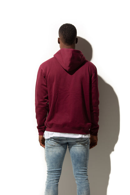 HERO-3020 Unisex Full Zip Hoodie - Maroon - Full-Zip