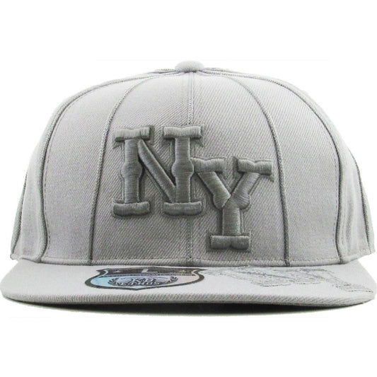 ’NY’ Logo Fitted Flat Cap - KB63R Multi-Coloured