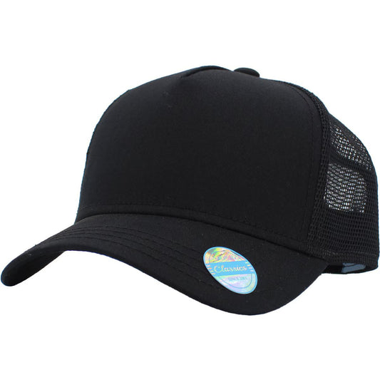 Trucker Cap - KB 5 Panel Black Adjustable - OSFA - Plain