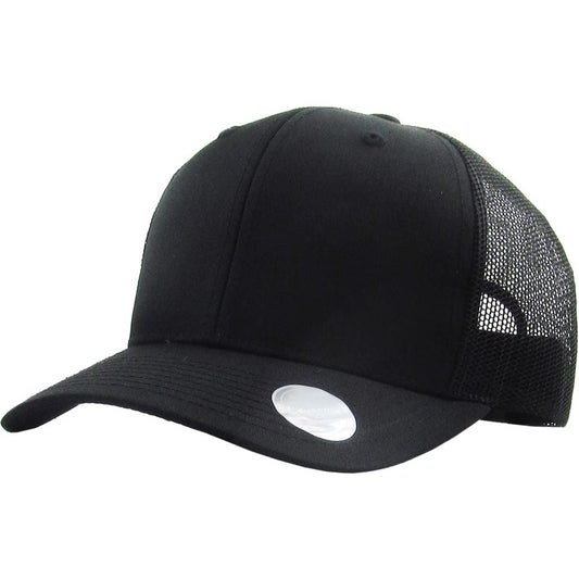 Trucker Cap - KB 6 Panel Black Adjustable - OSFA - Plain