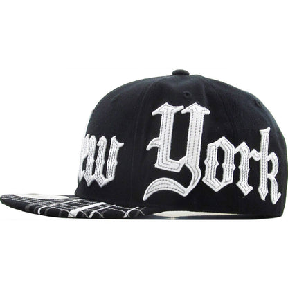 ’New York’ Logo Fitted Flat Cap - KBF251 Multi-Coloured