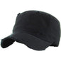 Military Cap - Vintage Strap Closure Multi-Coloured OSFA - Black