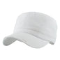Military Cap - Vintage Strap Closure Multi-Coloured OSFA - White