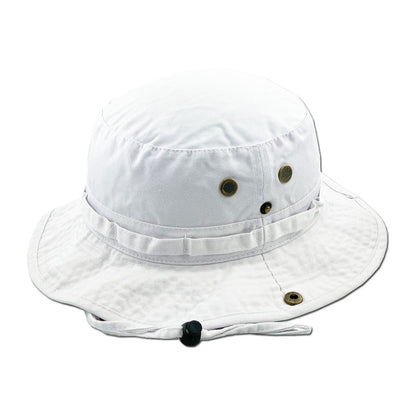 Bucket Hat with String - Multi-Coloured L/XL - White