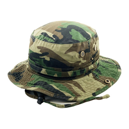 Bucket Hat with String - Multi-Coloured L/XL - Green Camo