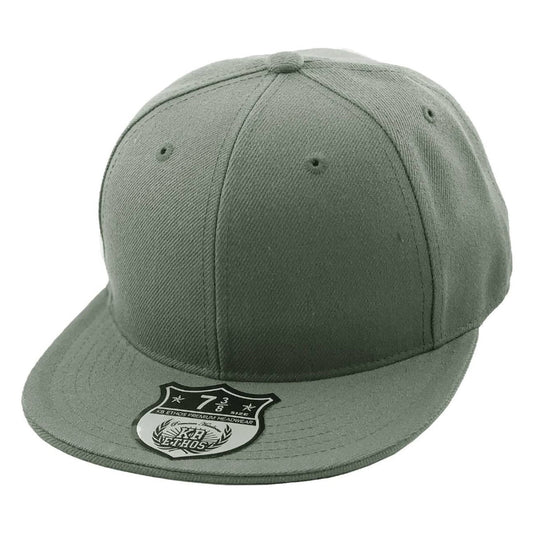 Fitted Flat Bill Cap - Dark Grey Various Sizes