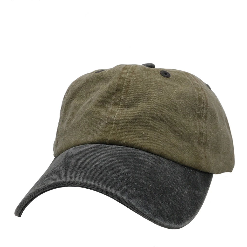 AS-1100 - Cotton Twill Premium Pigment Dyed Cap - Khaki Black / One Size - CAPS