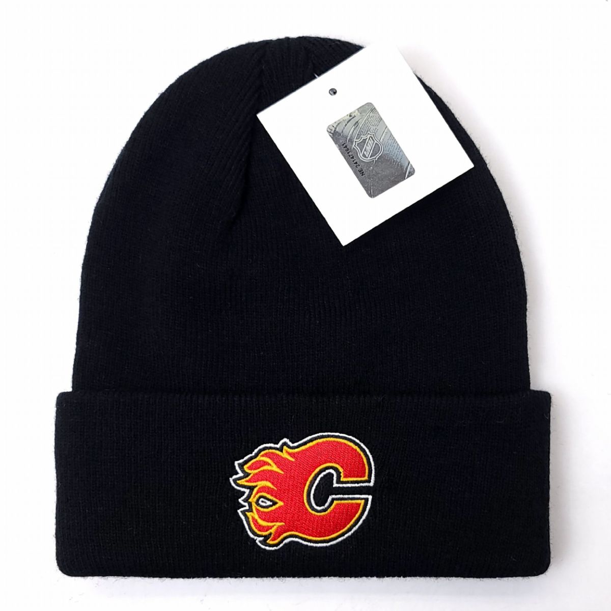 Calgary Flames Knit Toque - BS Cuff Black - OSFA - NHL