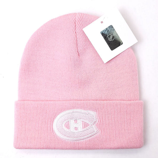 Montreal Canadiens Knit Toque - BS Cuff Pink - OSFA - NHL
