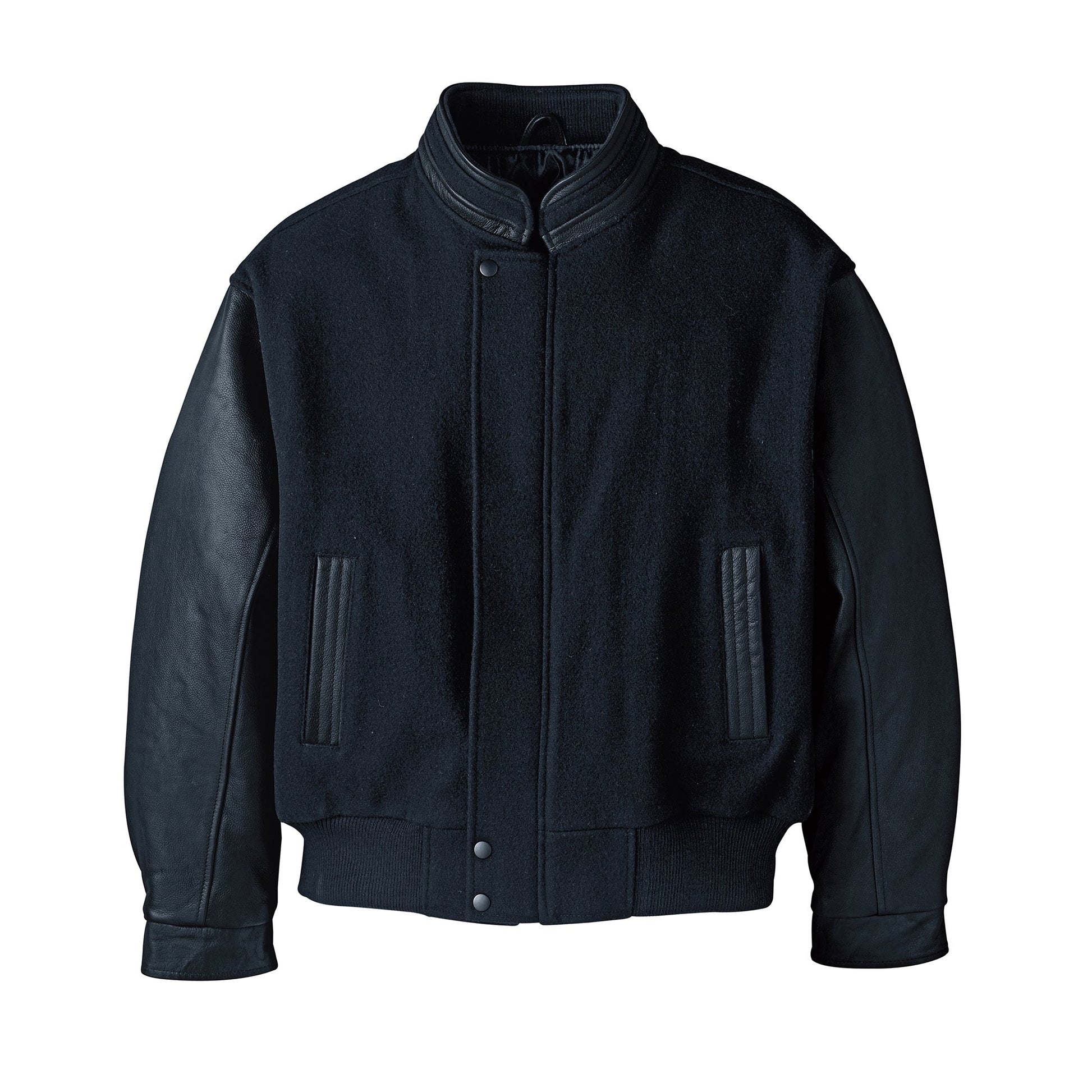 L00227 - Graduate - Men’s Melton & Leather Insulated Jacket - Dark Navy/Navy / XS
