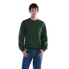 Green adult crewneck sweatshirt made from premium ring spun combed cotton for comfort.