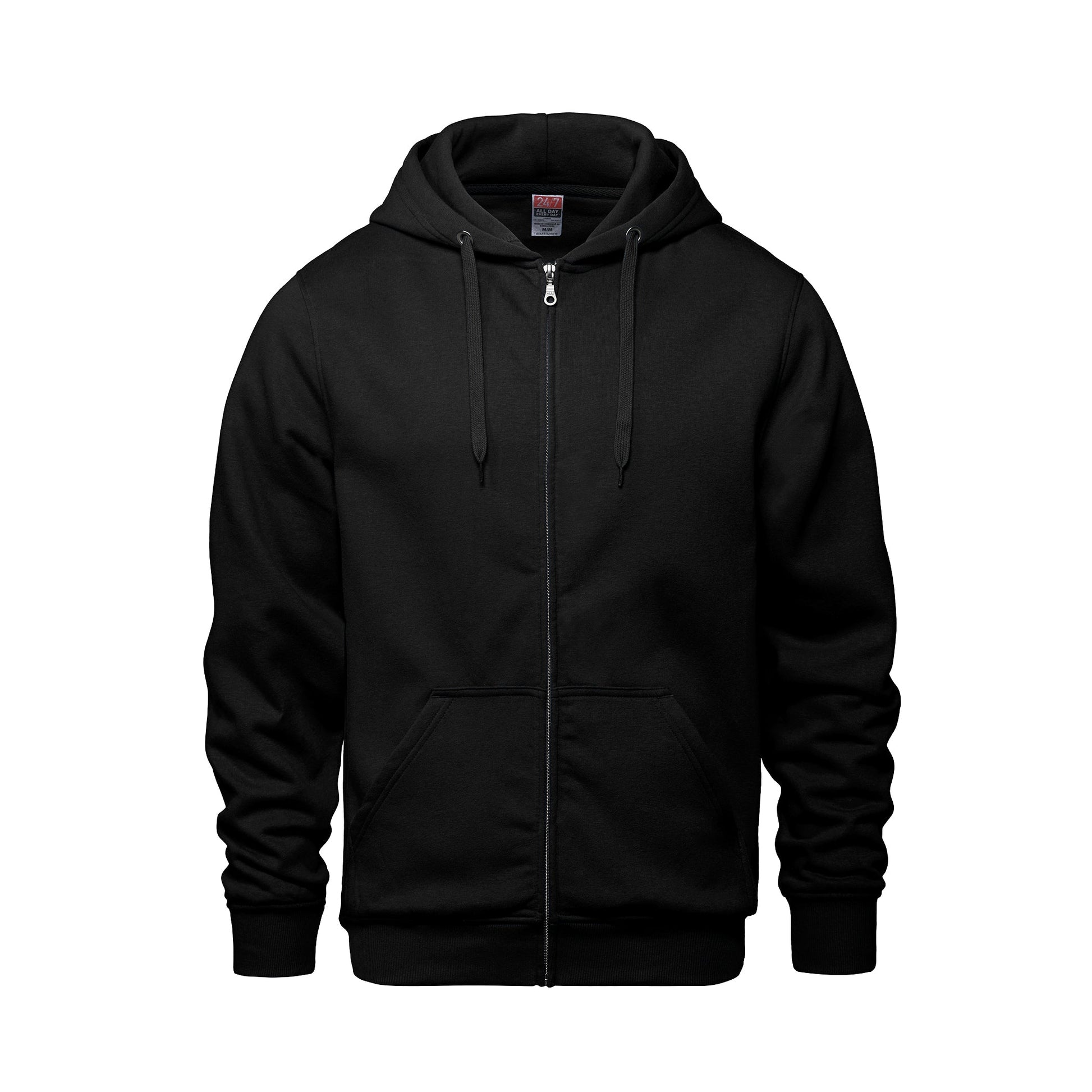 L00555 - Surfer - Adult Full Zip Hooded Sweatshirt - Black / XS - Fleece