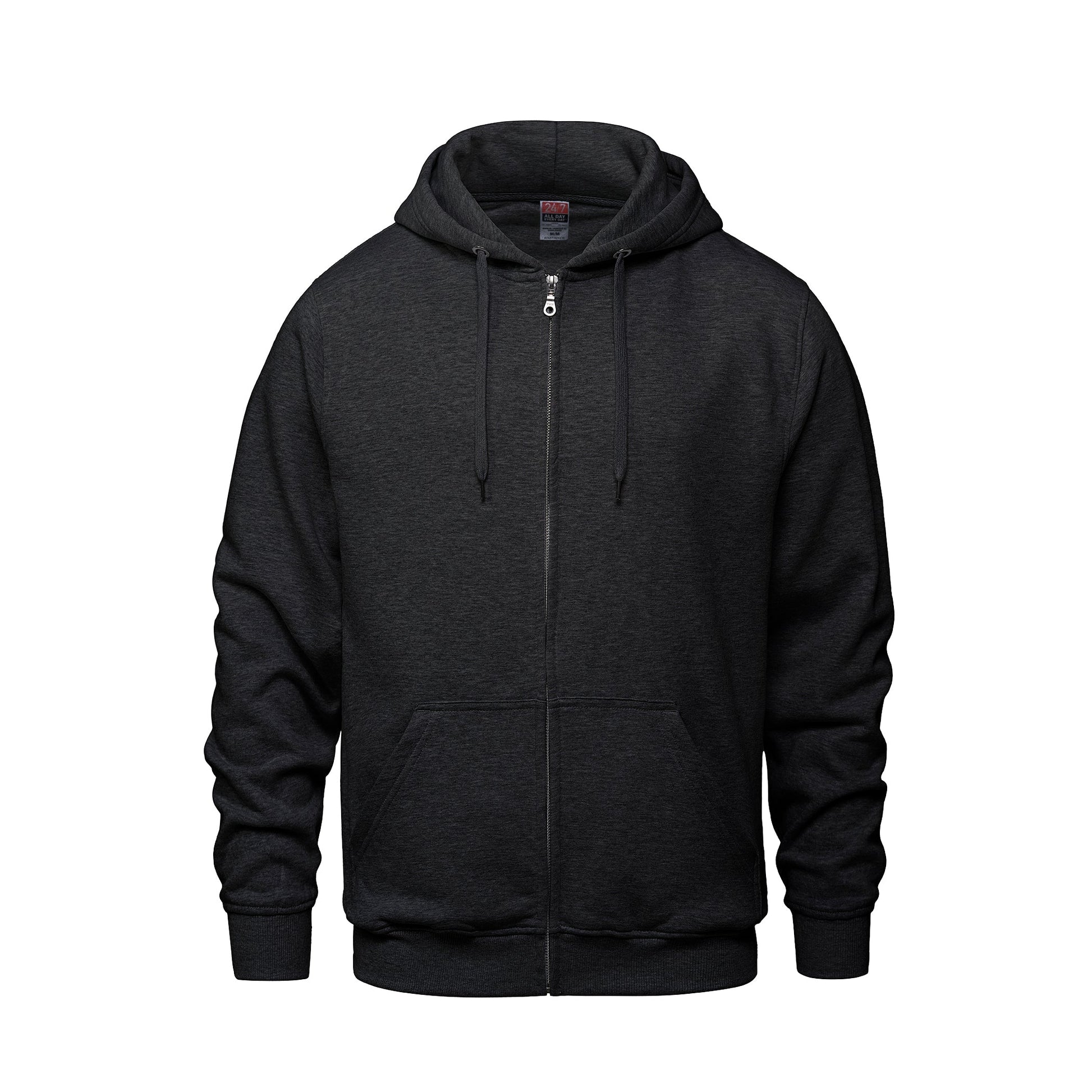 L00555 - Surfer - Adult Full Zip Hooded Sweatshirt - Charcoal Heather / XS - Fleece
