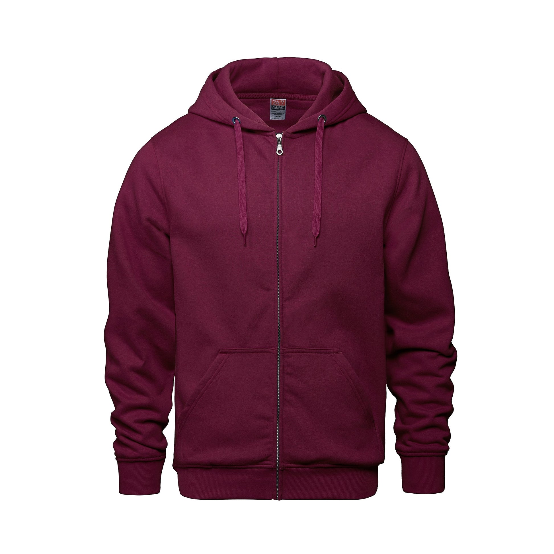 L00555 - Surfer - Adult Full Zip Hooded Sweatshirt - Maroon / XS - Fleece