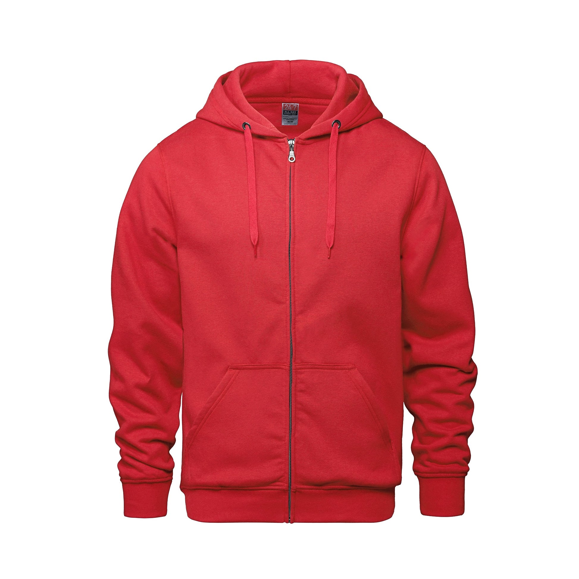 L00555 - Surfer - Adult Full Zip Hooded Sweatshirt - Red / XS - Fleece