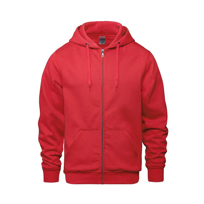 L00555 - Surfer - Adult Full Zip Hooded Sweatshirt - Red / XS - Fleece