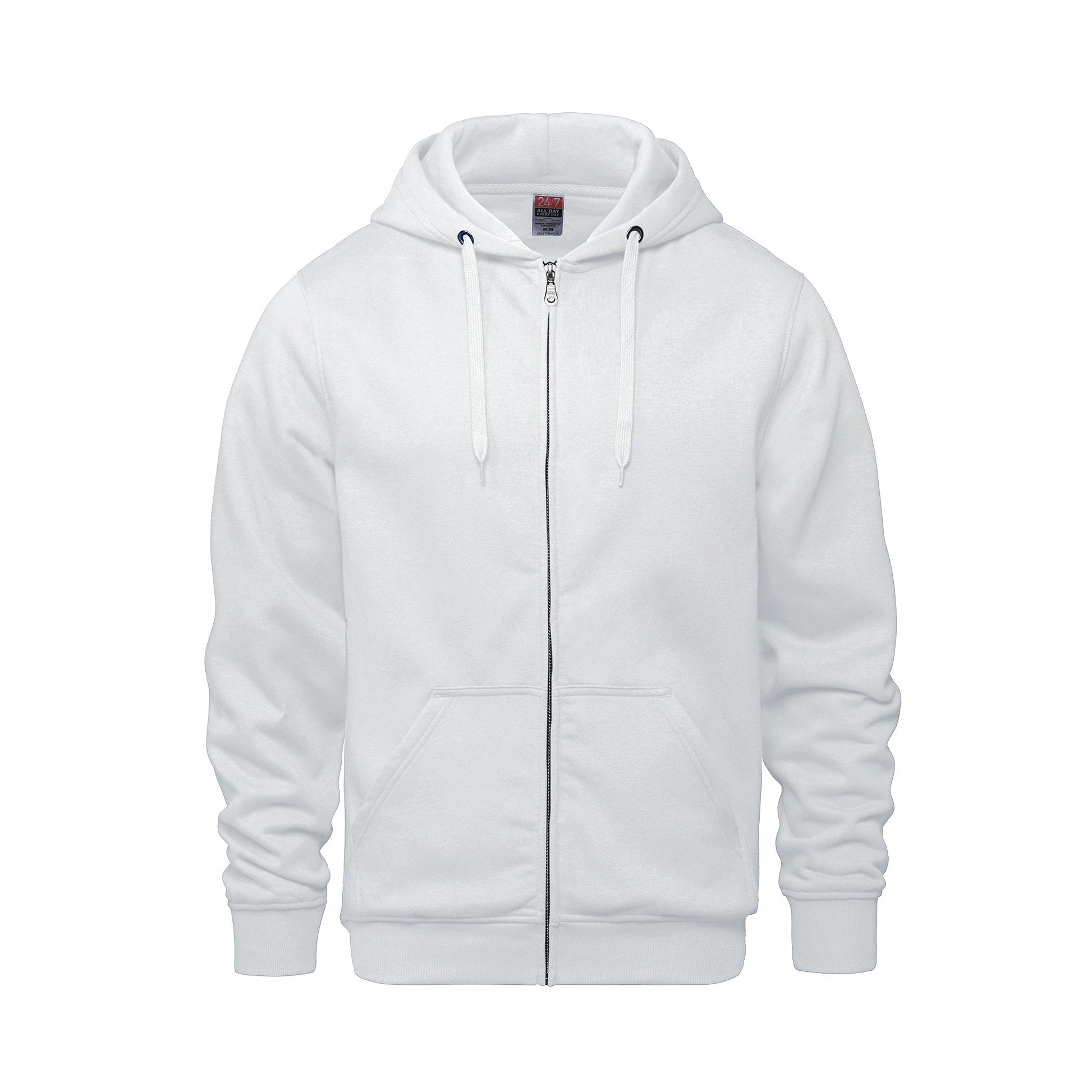 L00555 - Surfer - Adult Full Zip Hooded Sweatshirt - White / XS - Fleece