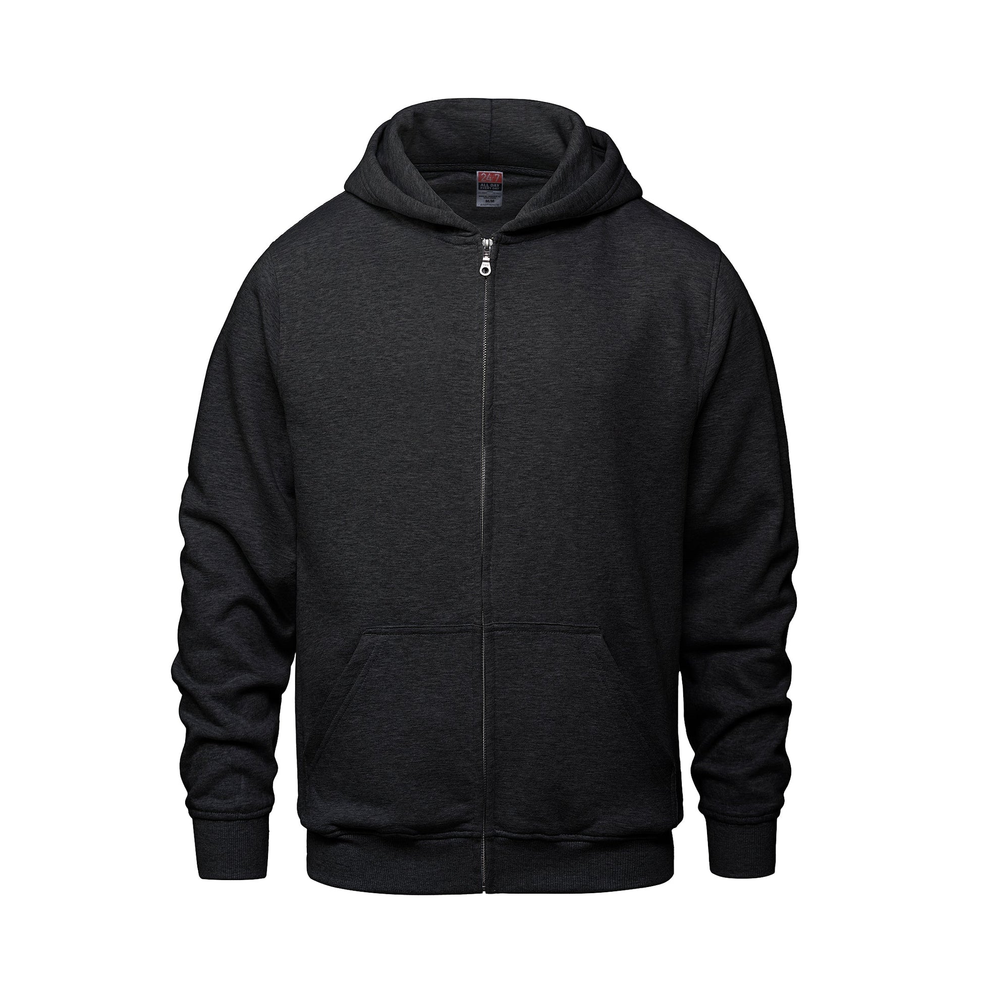 L0555Y - Surfer - Youth Full Zip Hooded Sweatshirt - Charcoal Heather / XS - Fleece