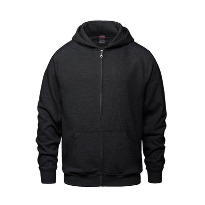 L0555Y - Surfer - Youth Full Zip Hooded Sweatshirt - Charcoal Heather / XS - Fleece