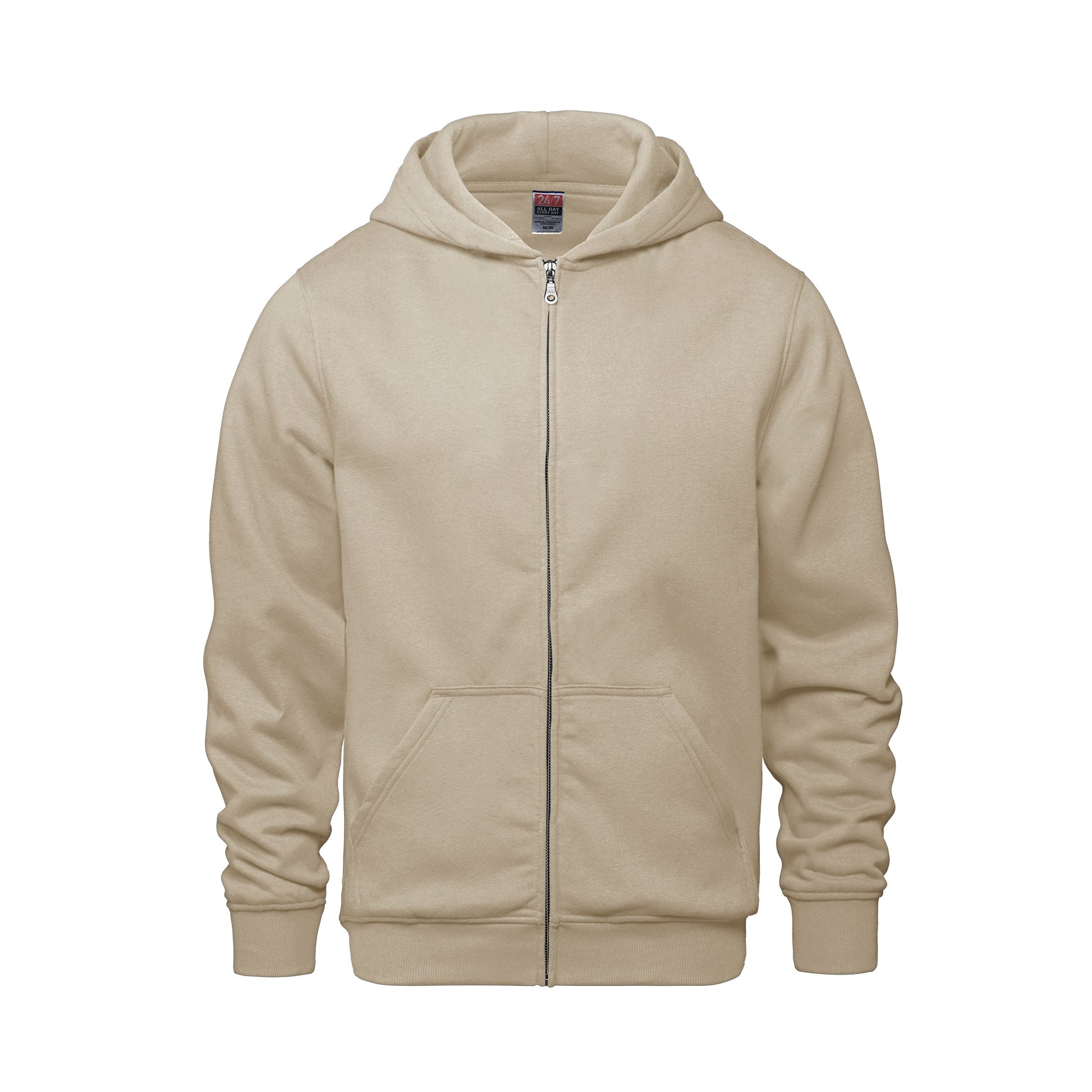 L0555Y - Surfer - Youth Full Zip Hooded Sweatshirt - Sand / XS - Fleece
