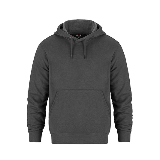 L00880 - Fortress - 440GSM Adult Water Repellent Pullover Hooded Sweatshirt - Charcoal Heather / XS - Fleece