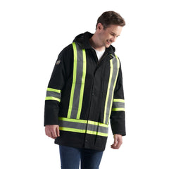 L01292 - Kingpin - Cotton Canvas Hi-Vis Insulated Parka w/ Detachable Hood