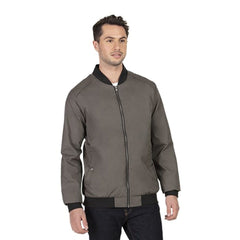 Gray bomber jacket from L02130 Crosswind Men’s Bomber Jacket, ideal for casual wear