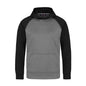 L1630Y - Oakland - Youth Polyester Pullover Hooded Sweatshirt - Grey/Black / S - Fleece
