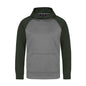 L1630Y - Oakland - Youth Polyester Pullover Hooded Sweatshirt - Grey/Forest / S - Fleece