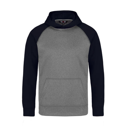 L1630Y - Oakland - Youth Polyester Pullover Hooded Sweatshirt - Grey/Navy / S - Fleece