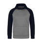 L1630Y - Oakland - Youth Polyester Pullover Hooded Sweatshirt - Grey/Navy / S - Fleece
