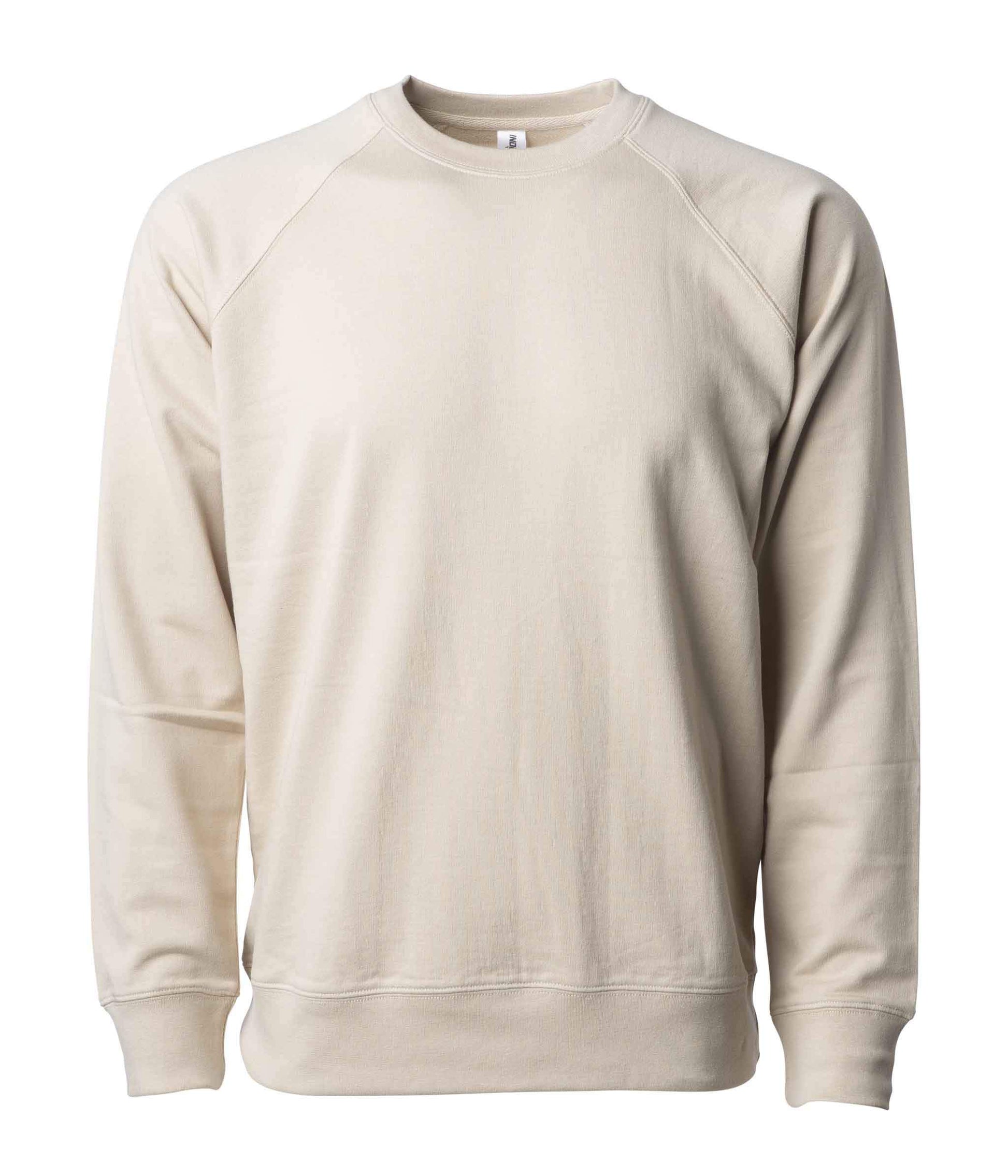 SS1000C - Unisex Lightweight Loopback Terry Crew - Sand / XS - CREWNECKS
