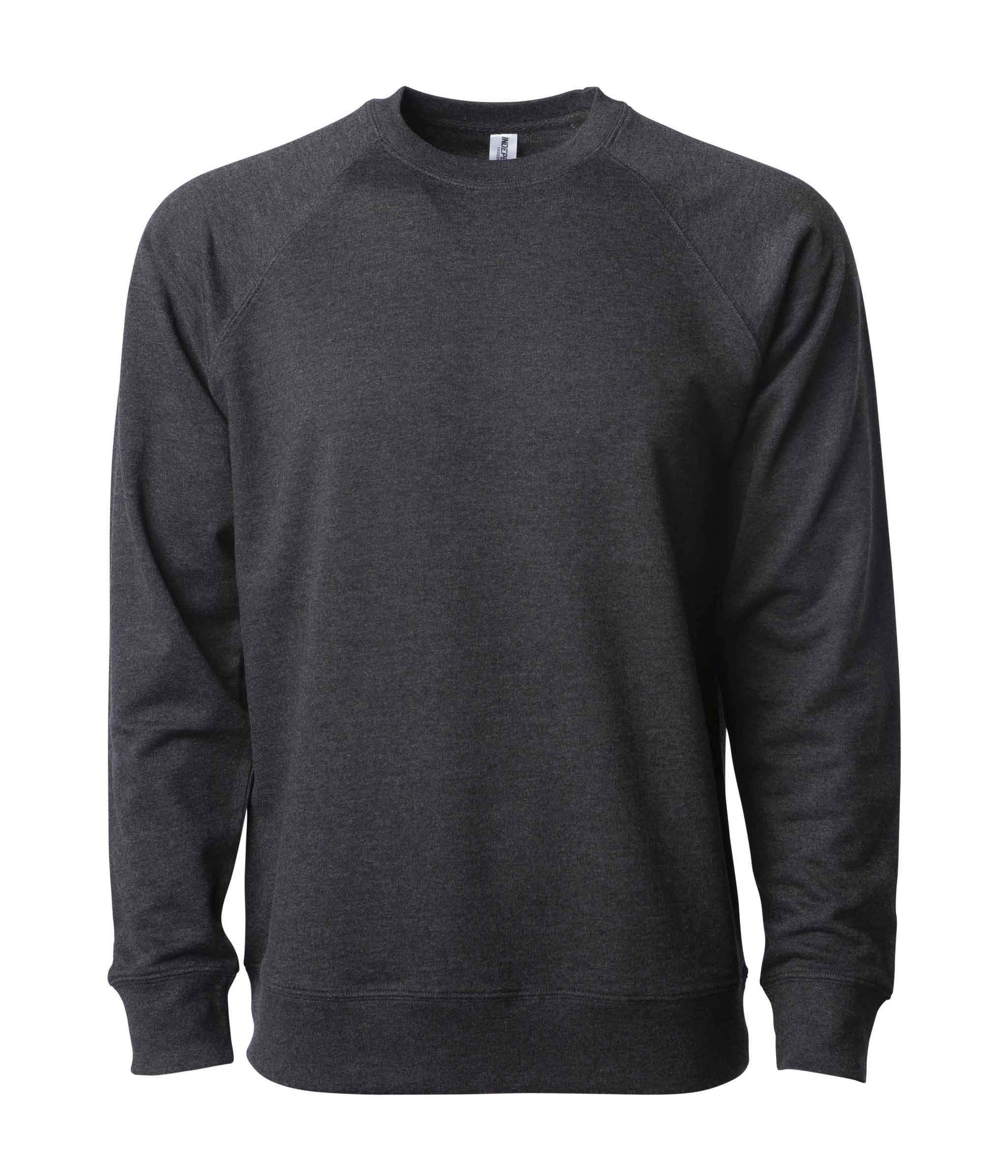 SS1000C - Unisex Lightweight Loopback Terry Crew - Charcoal Heather / XS - CREWNECKS