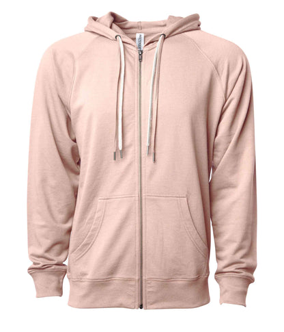 SS1000Z - Unisex Lightweight Loopback Terry Ziphood - Rose / XS - ZIPS