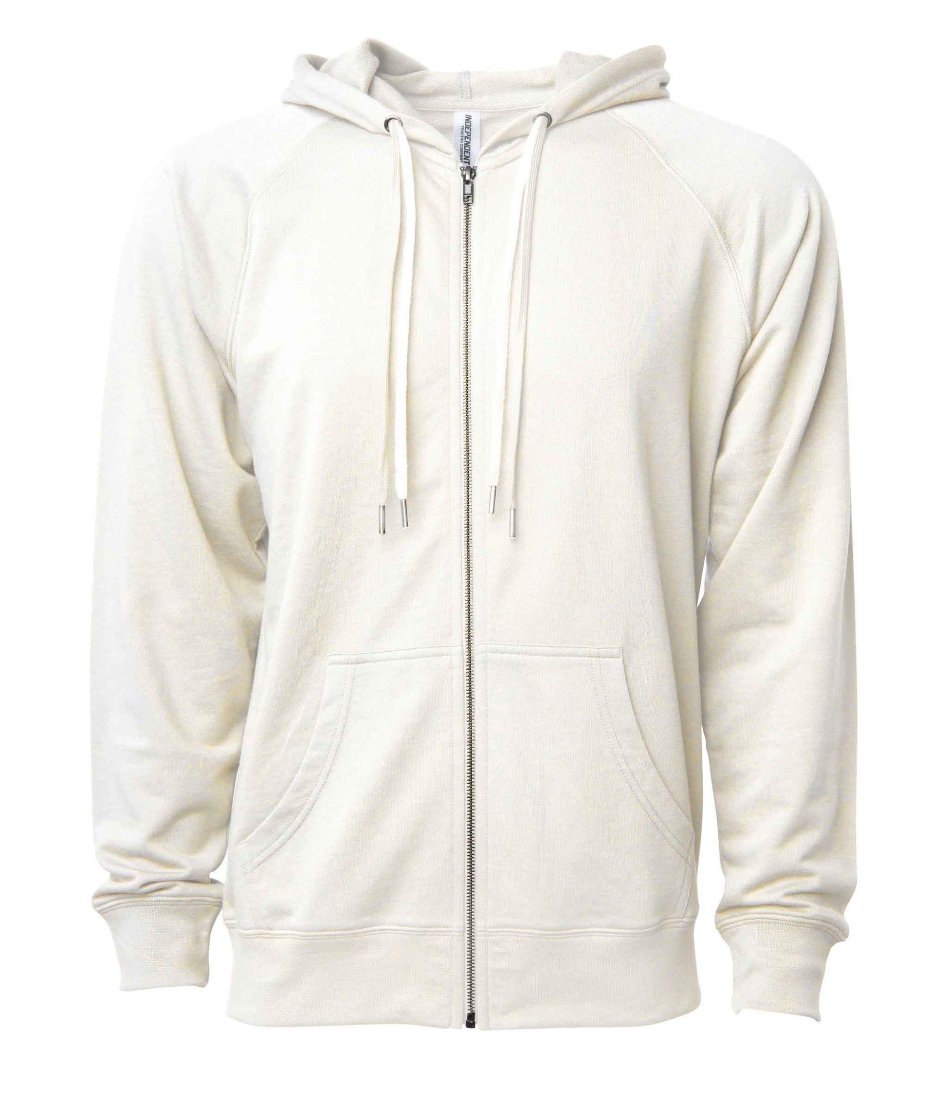 SS1000Z - Unisex Lightweight Loopback Terry Ziphood - Bone / XS - ZIPS