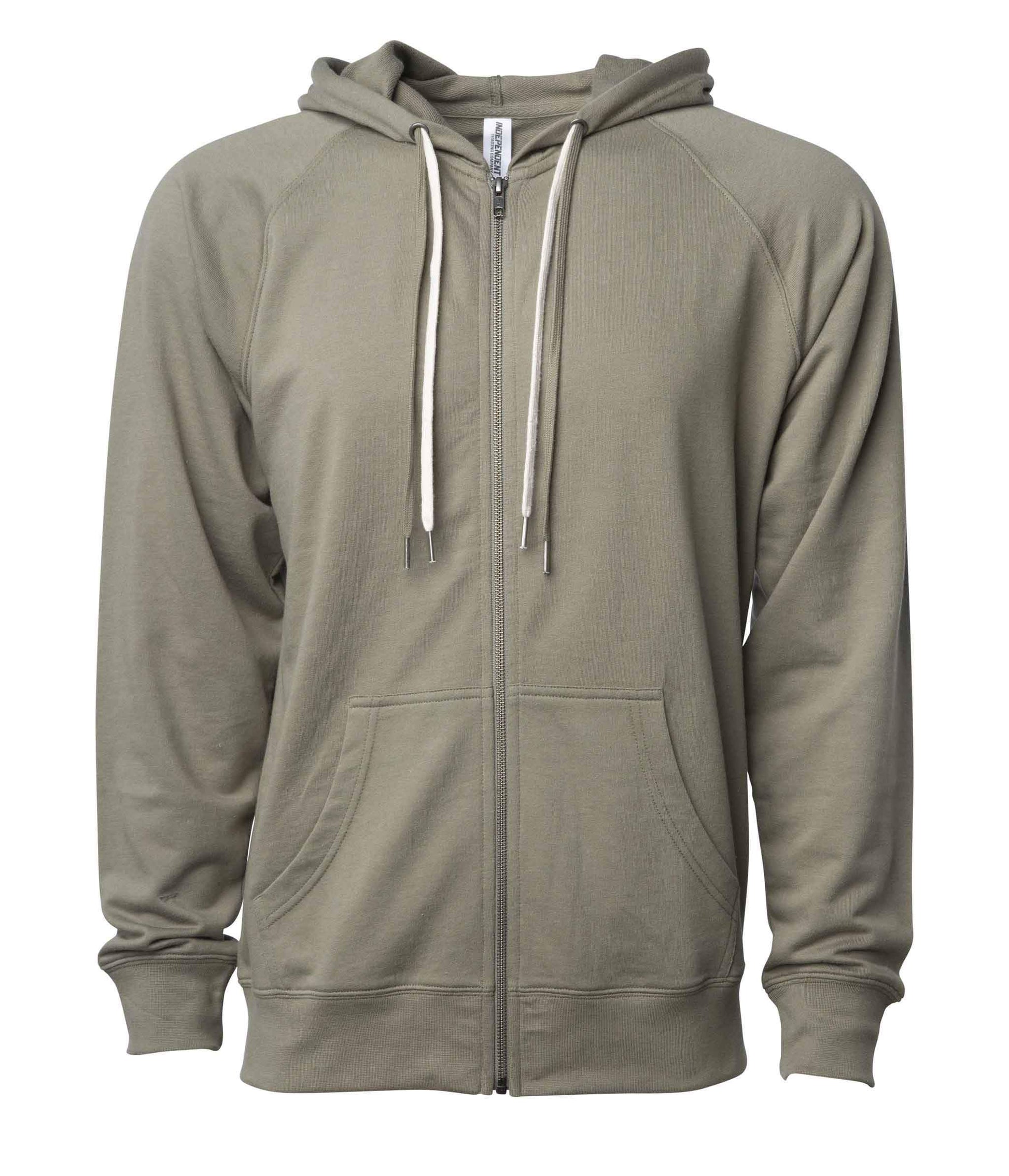 SS1000Z - Unisex Lightweight Loopback Terry Ziphood - Olive / XS - ZIPS