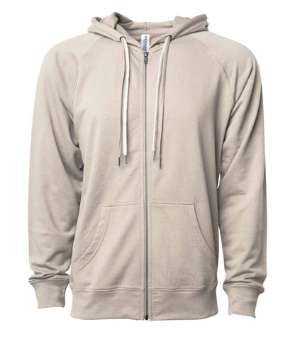 SS1000Z - Unisex Lightweight Loopback Terry Ziphood - Sand / XS - ZIPS