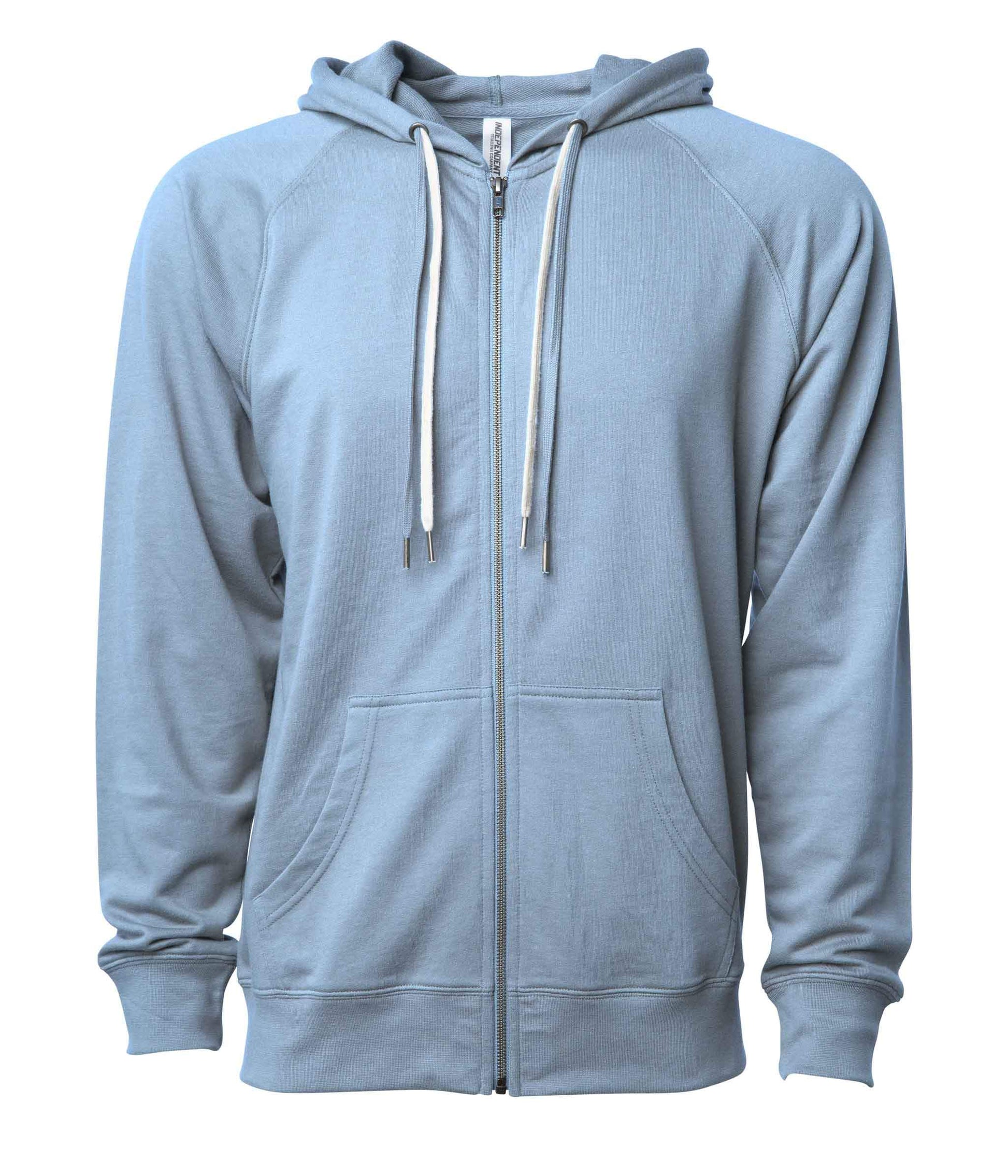 SS1000Z - Unisex Lightweight Loopback Terry Ziphood - Misty Blue / XS - ZIPS