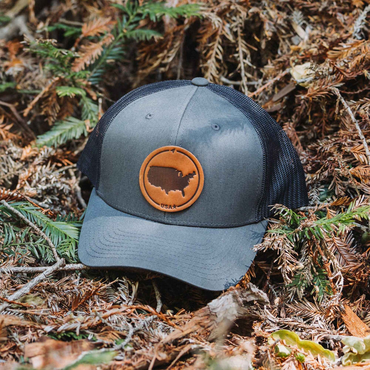USA Leather Patch Hat
