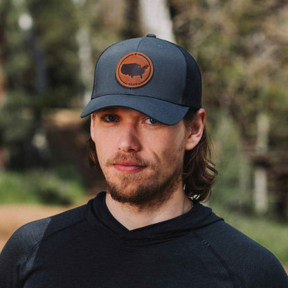 USA Leather Patch Hat