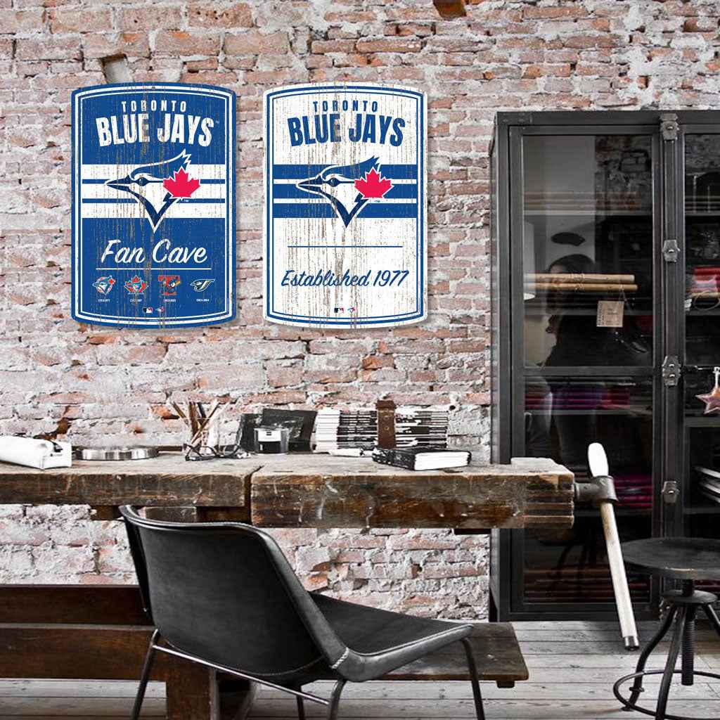 Toronto Blue Jays 16x23 2 pack Established Faux Wood Wall Signs
