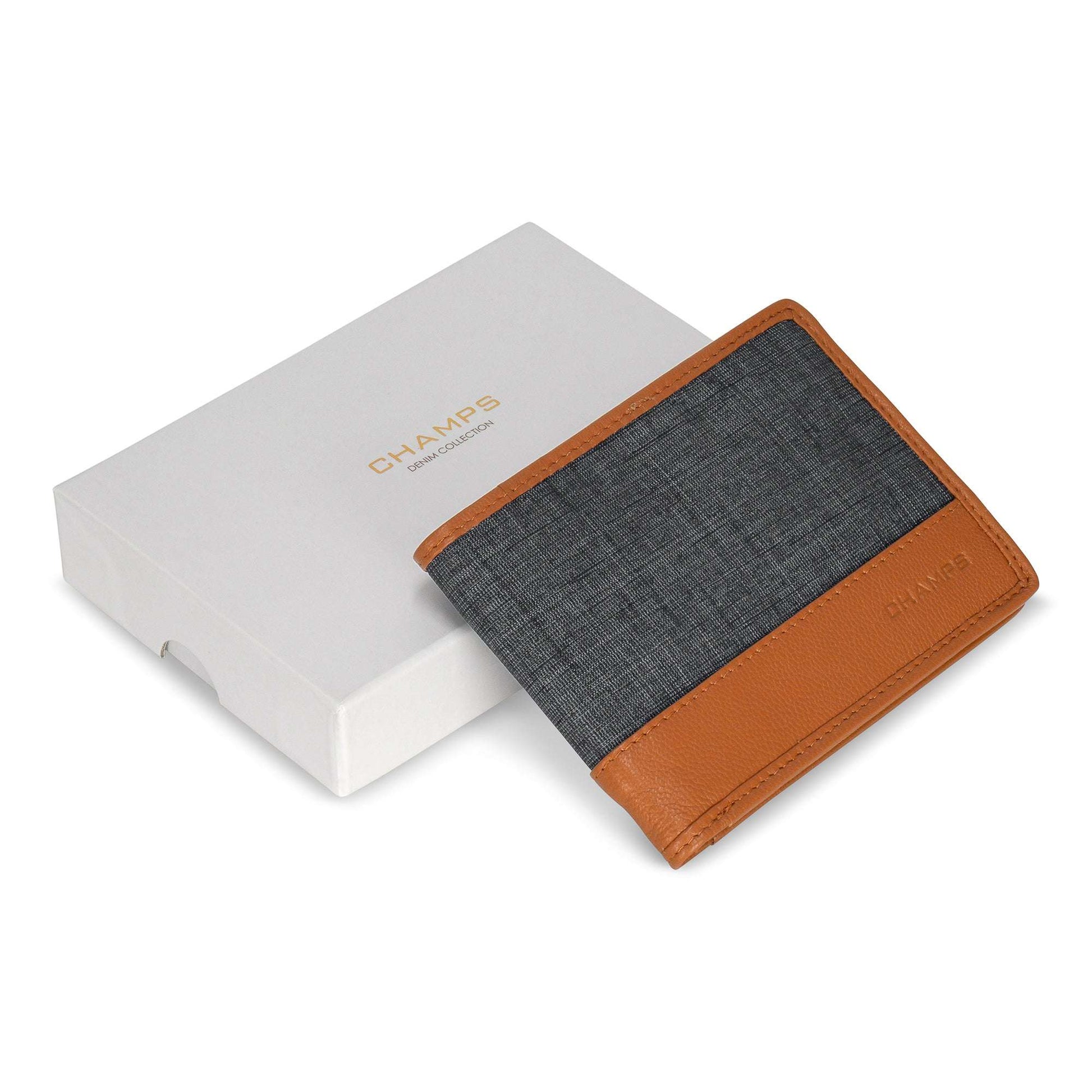 Denim / Leather Bi-Fold Wallet
