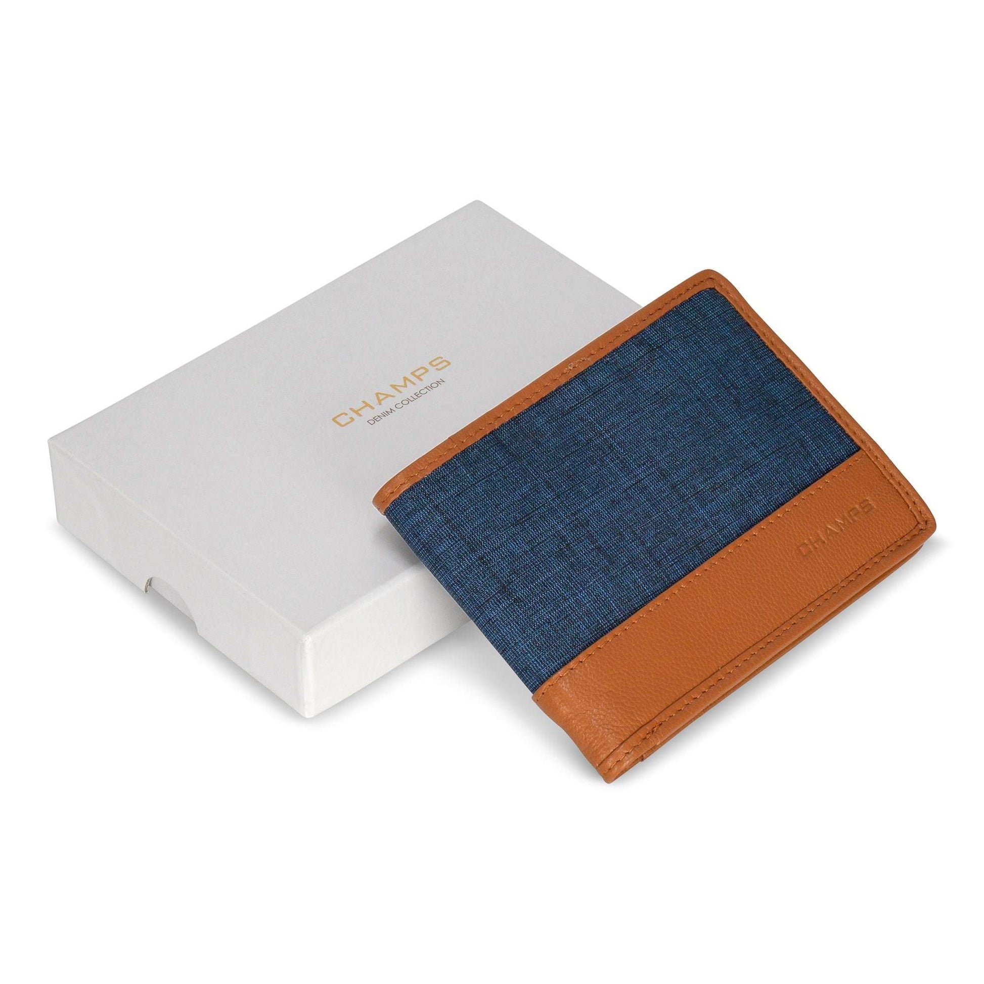 Denim / Leather Bi-Fold Wallet