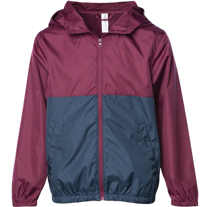 EXP24YWZ - Youth Lightweight Windbreaker Jacket - Maroon Classic Navy / XS - COATS & JACKETS